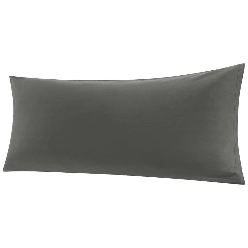 PiccoCasa 100% Egyptian Cotton Body Pillow Cover | Soft 300 Thread Count Pillowcase | Breathable Pillow Case with Zippered Closure | No Wrinkle | No-Fade | Dark Gray | 20"x48" - Image 1
